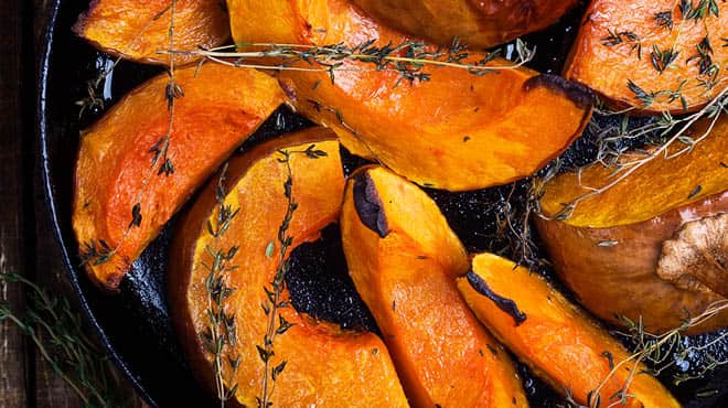 Roasted sweet potatoes with herbs