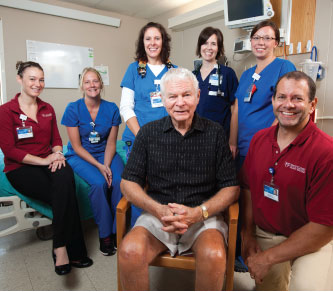 Dick Dalton with his care team