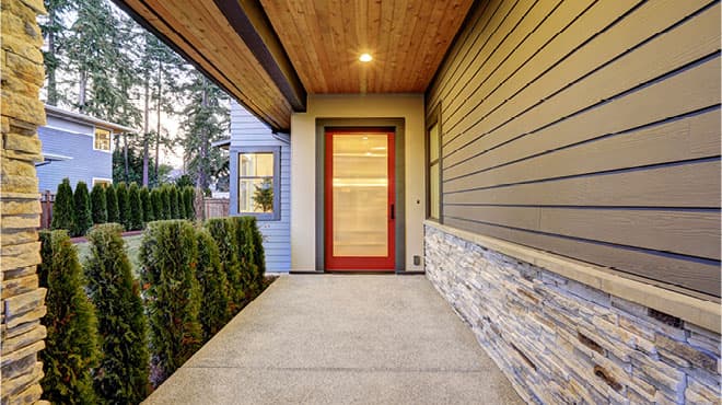 Front porch view of door