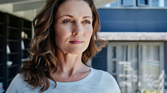 Person with wavy medium brown hair