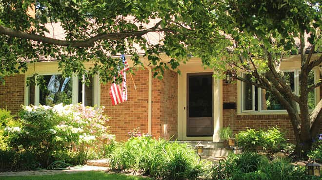 Front of brick house