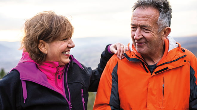 Two people in jackets outdoors